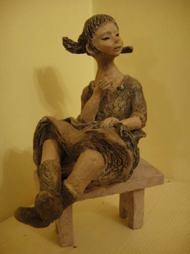Sculpture intitulée "lili couettes" par Danielle Benotto, Œuvre d'art originale