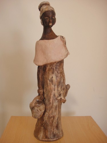 Sculpture intitulée "Femme des sables -…" par Danielle Benotto, Œuvre d'art originale, Terre cuite