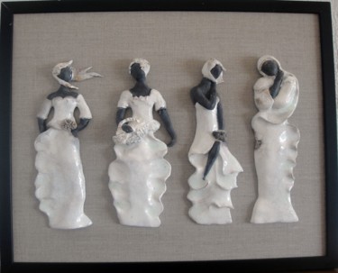 Sculpture titled "Les Quatre Saisons" by Danielle Benotto, Original Artwork, Ceramics