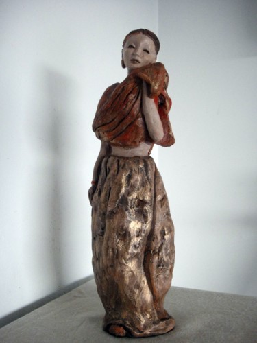 Sculpture intitulée "Amala "la pure"" par Danielle Benotto, Œuvre d'art originale, Céramique