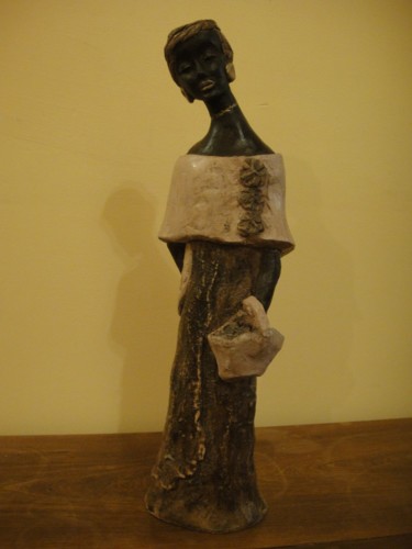 Sculpture intitulée "femme des sables au…" par Danielle Benotto, Œuvre d'art originale