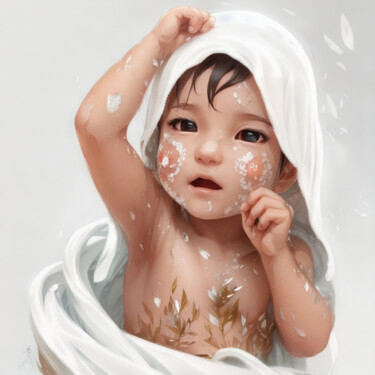 Arte digitale intitolato "Baby after Bath" da Danyel Carinzia, Opera d'arte originale, Pittura digitale