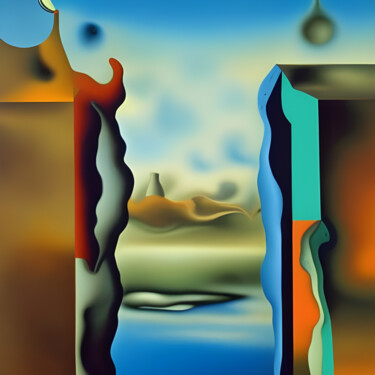 Digitale Kunst mit dem Titel "Fragmented World #3" von Danyel Carinzia, Original-Kunstwerk, Digitale Malerei