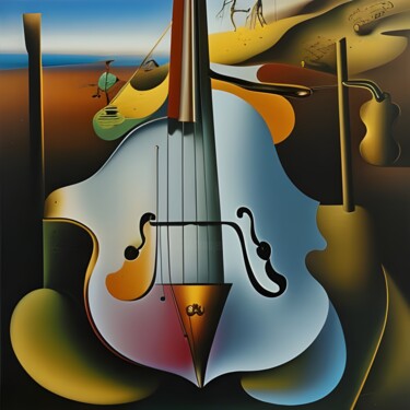 Digitale Kunst mit dem Titel "Violino" von Danyel Carinzia, Original-Kunstwerk, Digitale Malerei