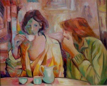 Painting titled "La tasse de café" by Daniele Gras, Original Artwork
