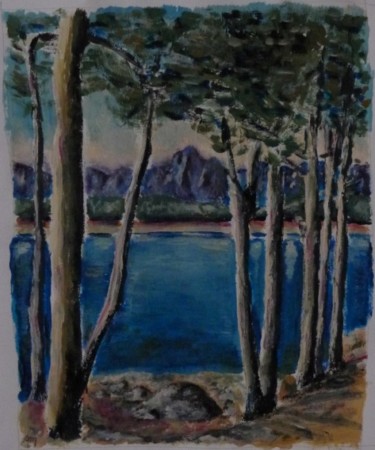 Peinture intitulée "#34 - Le lac de l'O…" par Dany Mangion, Œuvre d'art originale, Acrylique