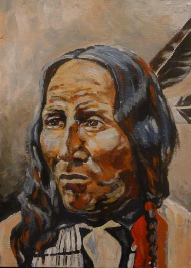 Painting titled "#125 - Sioux Nakota" by Dany Mangion, Original Artwork, Acrylic