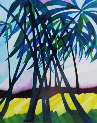 Картина под названием "palmiers" - Dany Masson, Подлинное произведение искусства, Масло