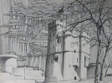 Drawing titled "la rochelle" by Dany Masson, Original Artwork, Ink