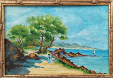 Painting titled "Promenade  bord de…" by Danou Tradition, Original Artwork, Acrylic