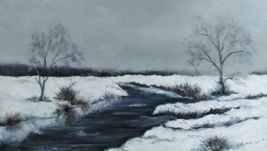 Painting titled "journée d'hiver" by Danou Tradition, Original Artwork, Acrylic