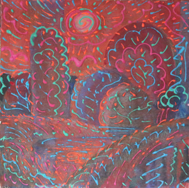 "SUNSET ~ ЗАРЕВ" başlıklı Tablo Анатолий Жамойдо tarafından, Orijinal sanat, Guaş boya