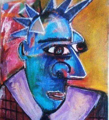 Pintura intitulada "O Homen Azul" por Dão Lobo, Obras de arte originais, Acrílico