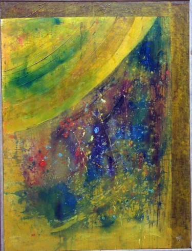Peinture intitulée "blu-giallo" par Daou, Œuvre d'art originale