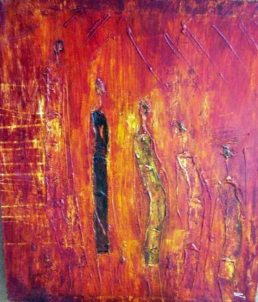 Painting titled "femmes orange" by Daou, Original Artwork