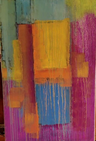 Painting titled "5" by David Fargot, Original Artwork, Acrylic Mounted on Wood Stretcher frame