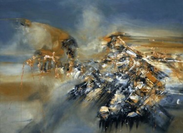 Painting titled "cavalcade" by Dapindji, Original Artwork, Oil