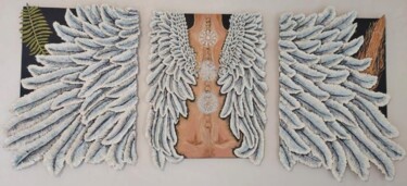 Pittura intitolato "archangel Michael" da Daria Belykh, Opera d'arte originale, Acrilico
