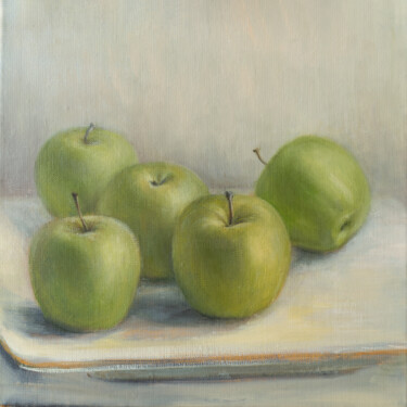 Картина под названием "Зеленые яблоки" - Дарья Рысакова, Подлинное произведение искусства, Масло