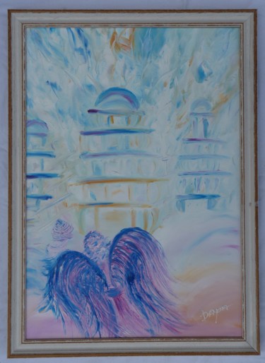 Painting titled "ANGEL'S STORY AT TH…" by Dara, Original Artwork, Oil
