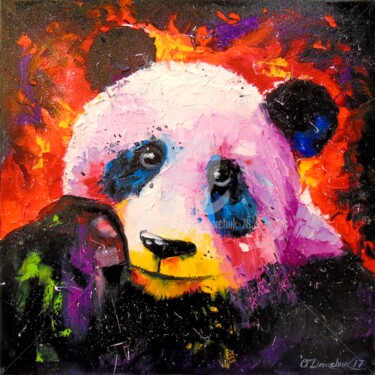 Painting titled "Panda" by Olha, Original Artwork, Oil
