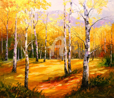 "Birch    trees" başlıklı Tablo Olha tarafından, Orijinal sanat, Petrol