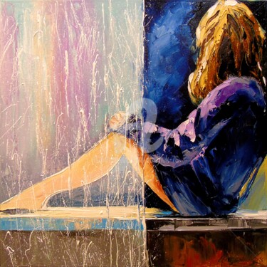 Painting titled "In anticipation" by Olha, Original Artwork, Oil