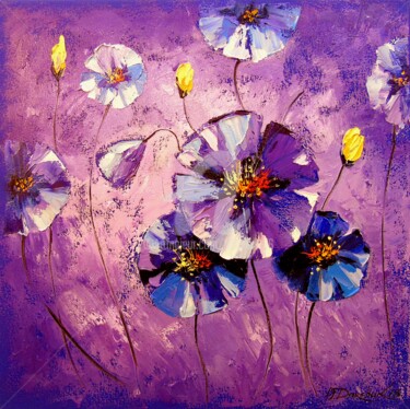 Painting titled "Flowers in the moon…" by Olha, Original Artwork, Oil