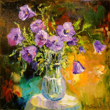 Painting titled "A bouquet of flower…" by Olha, Original Artwork, Oil