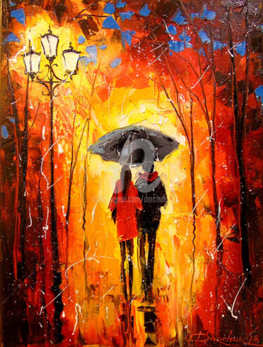 Painting titled "A walk in the Park" by Olha, Original Artwork, Oil