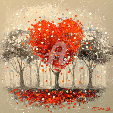 Painting titled "Wood of love" by Olha, Original Artwork, Oil