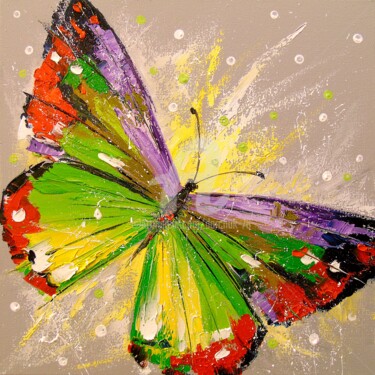 Painting titled "Butterfly." by Olha, Original Artwork, Oil
