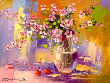 Painting titled "Still life with a b…" by Olha, Original Artwork, Oil