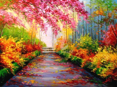 Peinture intitulée "Bright colors autumn" par Olha, Œuvre d'art originale, Huile