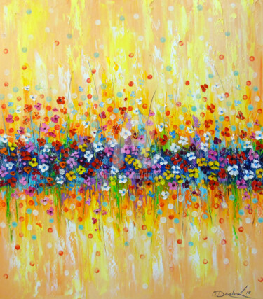 Painting titled "Delicate flowers" by Olha, Original Artwork, Oil