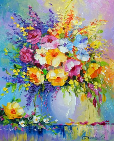 Pintura titulada "Bouquet of summer f…" por Olha, Obra de arte original, Oleo