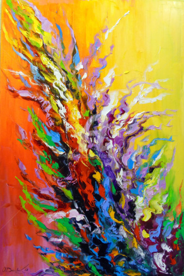 Malerei mit dem Titel "Flower of life" von Olha, Original-Kunstwerk, Öl