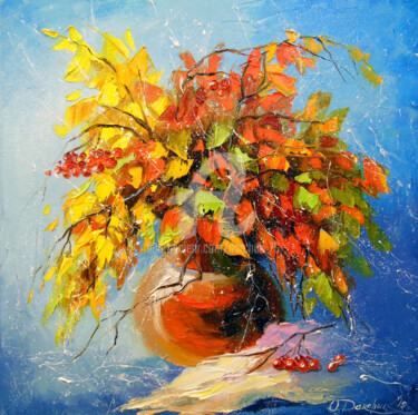 Painting titled "Autumn    bouquet" by Olha, Original Artwork, Oil