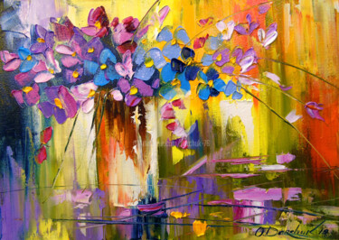 Painting titled "Bouquet of flowers…" by Olha, Original Artwork, Oil
