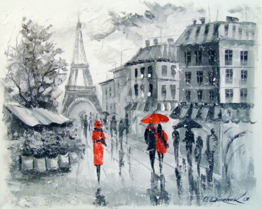 Peinture intitulée "Paris" par Olha, Œuvre d'art originale, Huile
