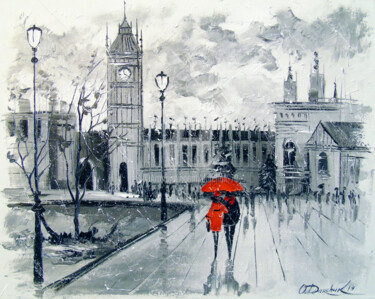 Painting titled "London" by Olha, Original Artwork, Oil