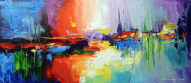 Картина под названием "The sound of sunset" - Olha, Подлинное произведение искусства, Масло