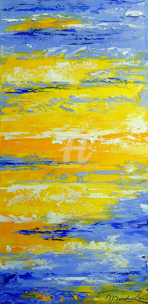 Peinture intitulée "Once in the sky" par Olha, Œuvre d'art originale, Huile