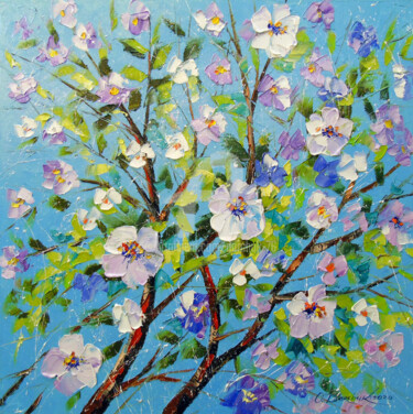 Painting titled "Apple blossom" by Olha, Original Artwork, Oil