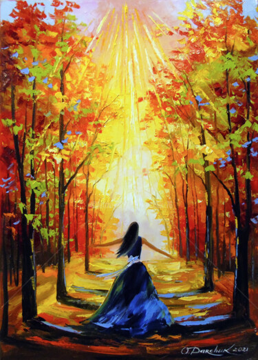 Painting titled "Towards  the  sun" by Olha, Original Artwork, Oil