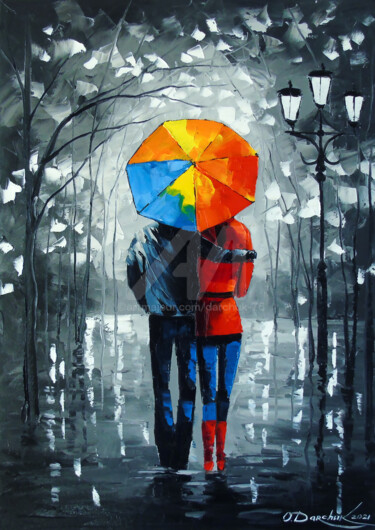 A bright meeting Peinture intitulée "A bright meeting" par Olha, Œuvre d'art originale, Huile