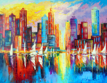 Evening New York Painting titled "Evening New…" by Olha, Original Art, Oil