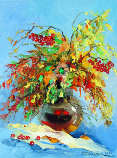 Pittura intitolato "Bouquet of autumn" da Olha, Opera d'arte originale, Olio Montato su Telaio per barella in legno
