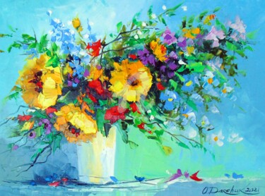 Pintura titulada "summer    flowers" por Olha, Obra de arte original, Oleo