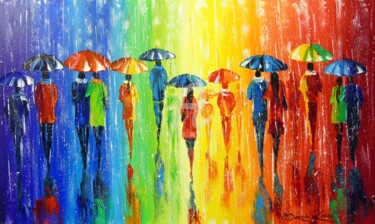 Peinture intitulée "If it rains , then…" par Olha, Œuvre d'art originale, Huile Monté sur Châssis en bois